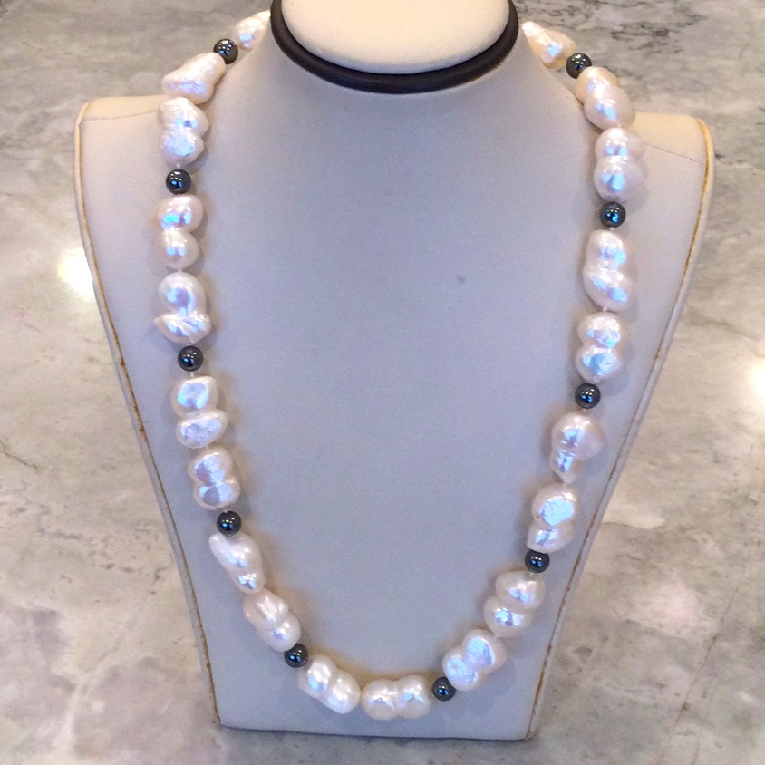 Pearl & Hematite Necklace